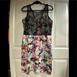 Floral lace tank dress